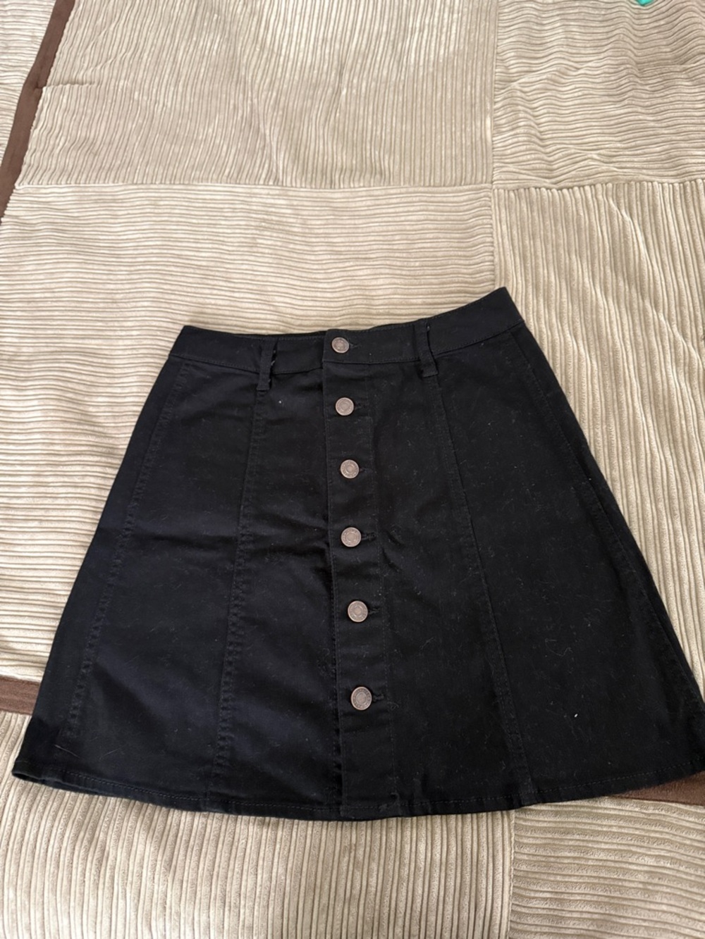Mossimo Supply Co. Black Button-Front A-Line Mini Skirt